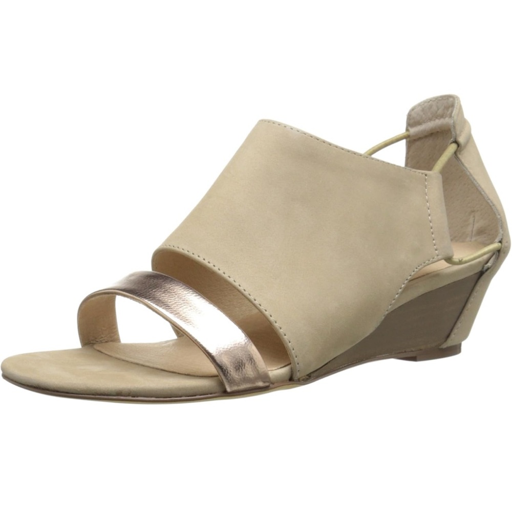 Matisse Port Wedge dress Sandal Size 10 Tan Metallic Natural